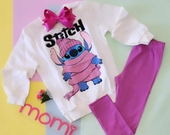 Conjunto de casaco de moletom do Stitch com legging