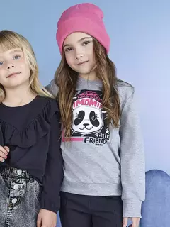Conjunto de casaco em moletinho panda bordado e legging montaria em molecotton na internet