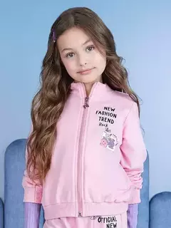 Conjunto de manga longa rosa estampado em lettering - comprar online