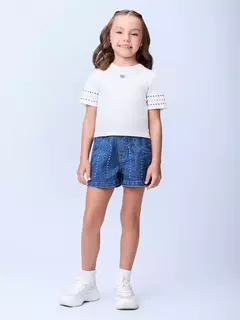 Blusa com strass mangas - Tindolelê