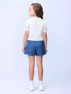 Shorts jeans com strass - Tindolelê