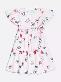 Vestido off bordado floral - Tindolelê