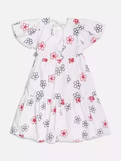 Vestido off bordado floral - loja online