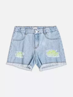 Shorts jeans com detalhe paetê - comprar online