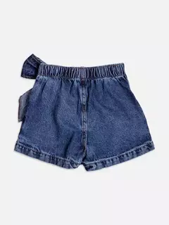 Shorts saia jeans com laço - Tindolelê