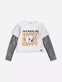 Blusa Off White de Ursinho com Strass na internet