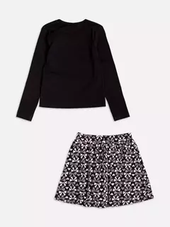 Conjunto de jacquard com laço e strass - Tindolelê