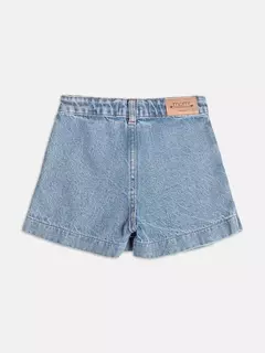 Short Saia Jeans com Pregas - comprar online