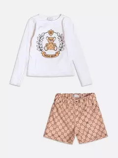 Imagem do Conjunto bege de ursinho com strass