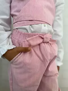 Conjunto 3 peças em alfaiataria com camisa e cropped - comprar online