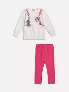 Imagem do Conjunto casaco estampa de mochila com legging