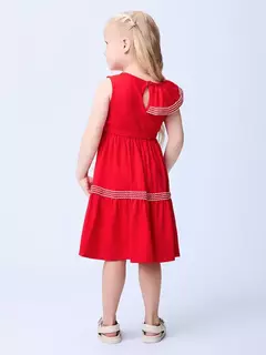 Vestido Vermelho com Babados na internet