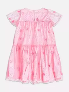 Vestido em Tule Flocado com Borboletas - Tindolelê