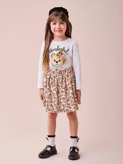 Conjunto Bege com Monograma de Ursinho - loja online