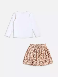 Conjunto Bege com Monograma de Ursinho