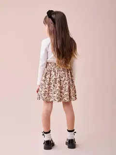 Conjunto Bege com Monograma de Ursinho - Tindolelê
