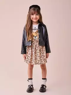 Conjunto Bege com Monograma de Ursinho - comprar online