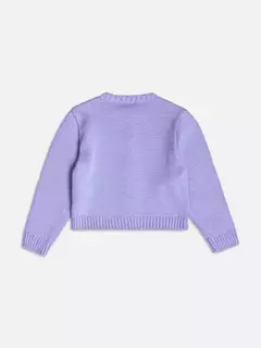Casaco de Tricot Básico Lilás na internet