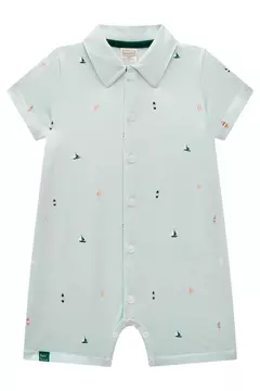 Macacão camisa em piquet com elastano - Tindolelê