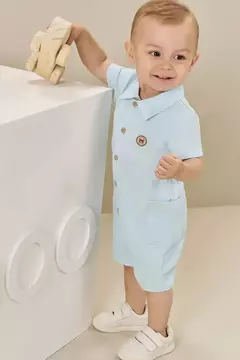 Macacão Camisa em Piquet com Elastano