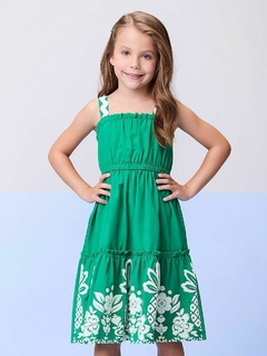 Vestido Infantil com Estampa Puff de Abacaxi - Tindolelê