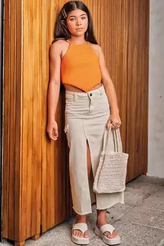 Cropped em Viscose Flare