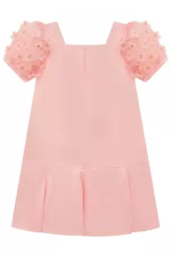 Vestido em Super Cetim e Tule Bordado