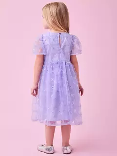 Vestido de tule flor e paetê - loja online