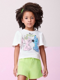 Conjunto blusa e shorts Angel & Stitch - Tindolelê