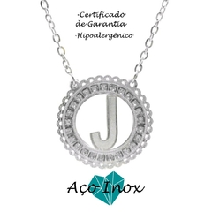 Kit 10 Colares Letra Inicial - Aço Inox