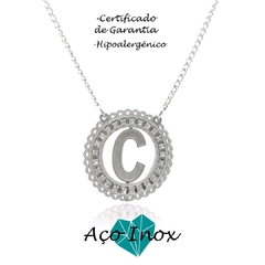 Kit 10 Colares Letra Inicial - Aço Inox - loja online