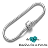 Pulseira P/ Berloques de Aço Inox Banhada a Prata - (Estilo Pandora)