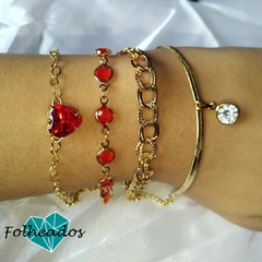 Kit 10 Pulseiras Folheadas em Ouro na internet