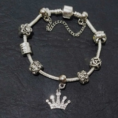 Pulseira P/ Berloques de Aço Inox Banhada a Prata - (Estilo Pandora) - loja online