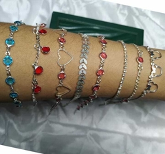 Kit 10 Pulseiras Semi Joias Prata 700 Nacional na internet