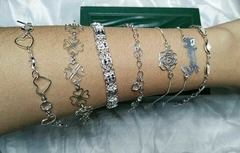 Kit 10 Pulseiras Semi Joias Prata 700 Nacional - comprar online