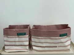 Cesto Quadrado P Estampa Bernúncia Rosa com Rosa