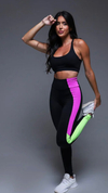 Conjunto Legging Poliamida Cós alto c/recortes nas laterais