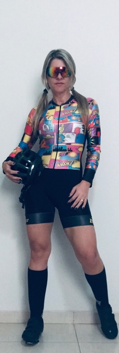 Imagem do Moda Bike Macaquinho Manga Longa Be Fast (Forro em Gel )