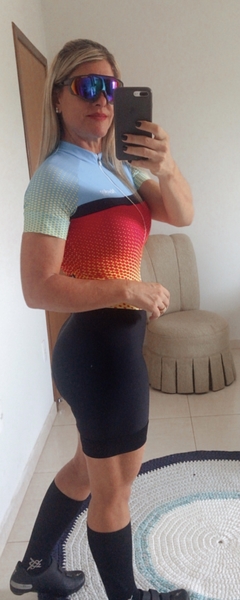 Macaquinho Manga Curta Nordico (Forro em Gel) - Moda Fitness/Moda Bike FitYou Forever 