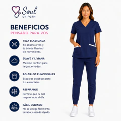 Ambo Mujer Modelo AURA Elastizado Premium AZUL MARINO - tienda online