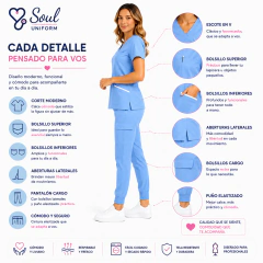 Ambo Mujer Modelo AURA Elastizado Premium FOREVER BLUE en internet