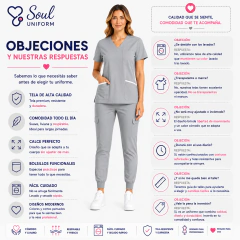 Ambo Mujer Modelo AURA Elastizado Premium GRIS CLARO - tienda online