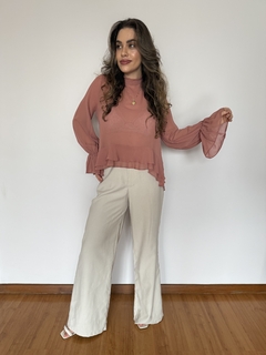 Bata em crepe babados Perla