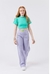 CALCA TEEN FEMININA WIDE LEG COM ELASTICO E BORDADO SMILLE LILAS TAM 14- 839006