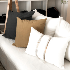Almohadones de Tussor Rayas Foil Off White