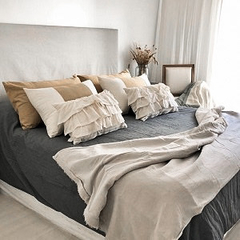 Almohadones de Tussor Crudo con Franja - tienda online