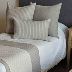 Almohadones Tussor Rayado Habano y Crudo