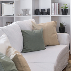 Almohadones de Tussor Verde Seco