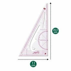 Régua Esquadro Triangular Flexível Modelagem Artesanato